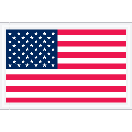 5 <span class='fraction'>1/4</span> x 8" U.S.A. Flag  Packing List Envelopes