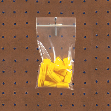 2 <span class='fraction'>1/2</span> x 3" - 4 Mil Reclosable Poly Bags w/ Hang Hole