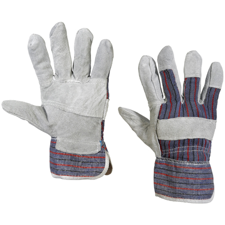 Leather Palm w/Safety Cuff Gloves - Medium