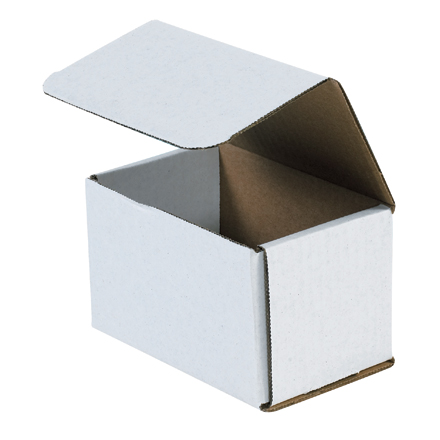 5 <span class='fraction'>1/2</span> x 3 <span class='fraction'>1/2</span> x 3 <span class='fraction'>1/2</span>" White Corrugated Mailers