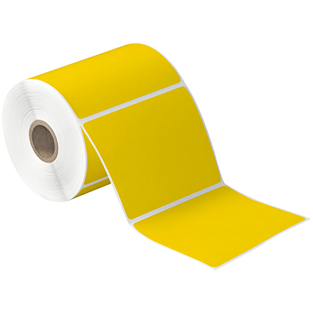 4 x 4" Yellow Desktop Direct Thermal Label